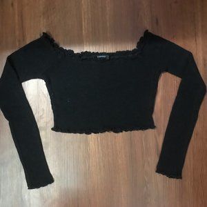 Off-The-Shoulder Black Crop Top